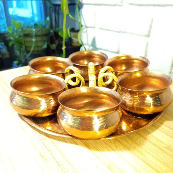 Zint Mid-Century Hammered Copper Cup Set - Picture 9 of 11